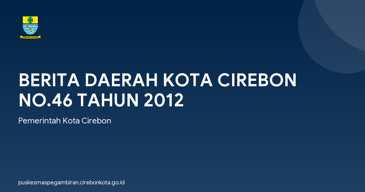 BERITA DAERAH KOTA CIREBON NO.46 TAHUN 2012