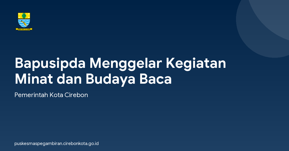 Bapusipda Menggelar Kegiatan Minat dan Budaya Baca