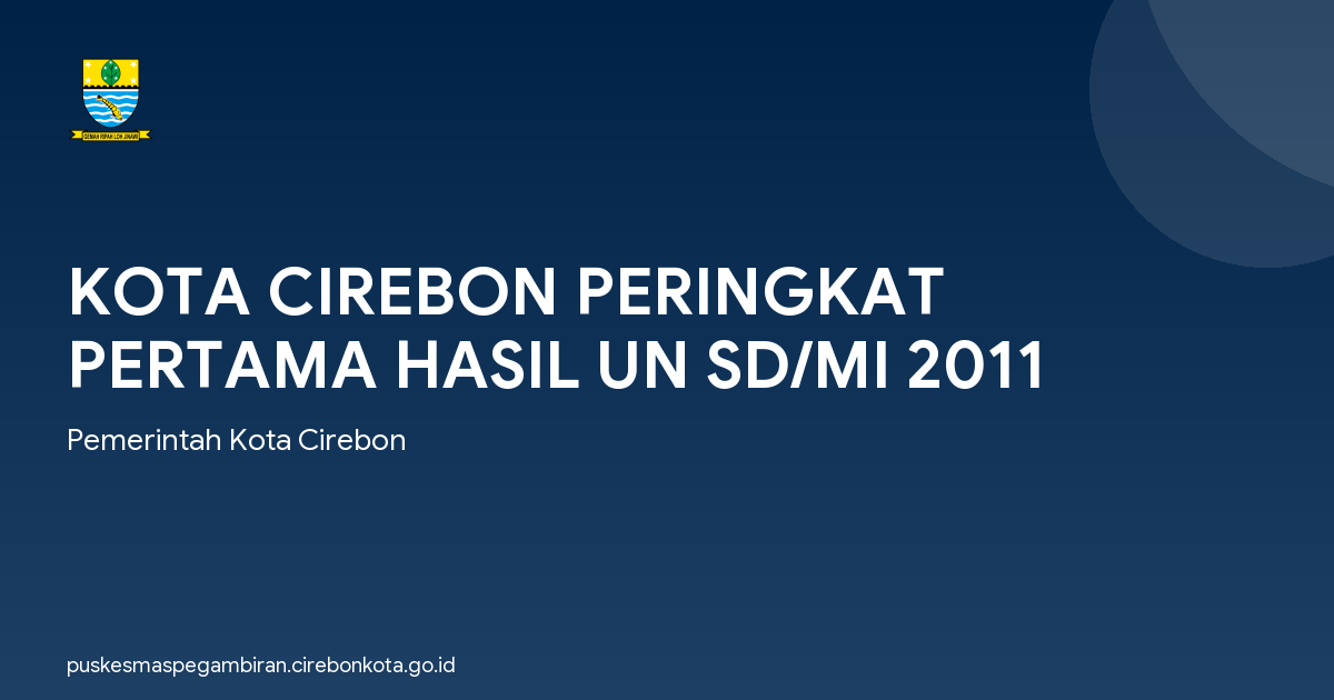 KOTA CIREBON PERINGKAT PERTAMA HASIL UN SD/MI 2011