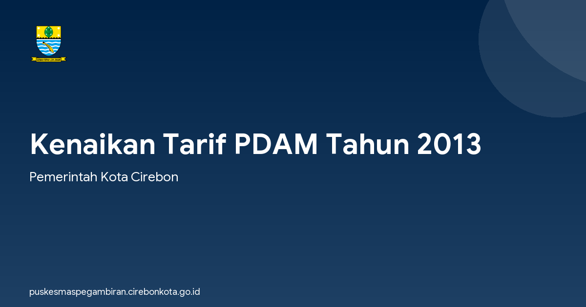 Kenaikan Tarif PDAM Tahun 2013