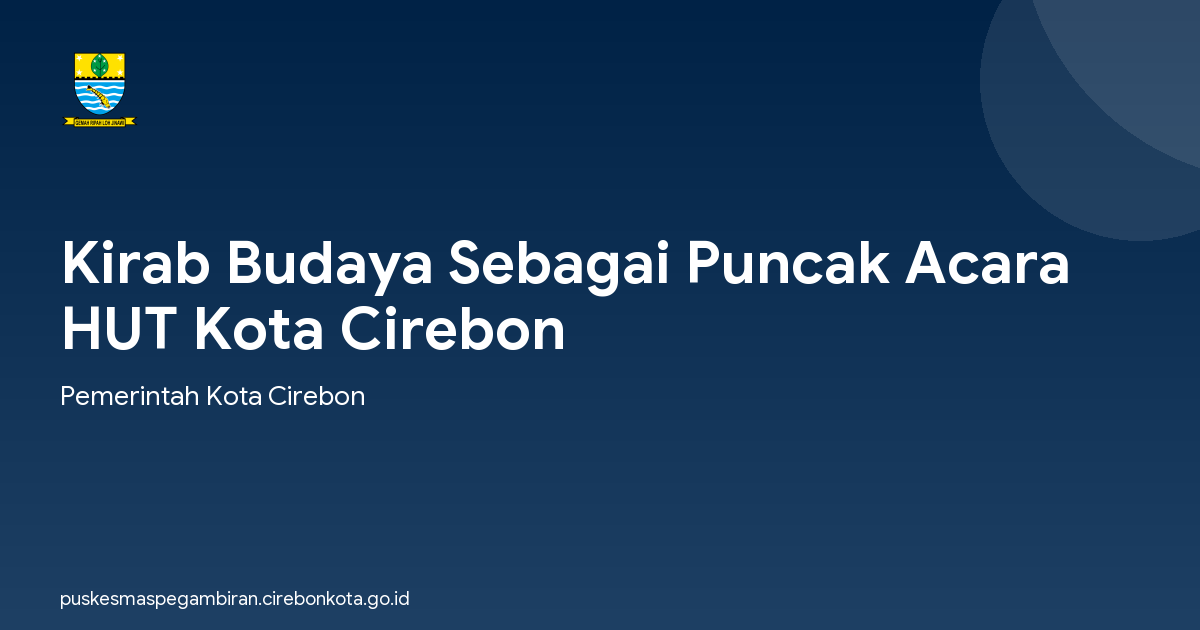 Kirab Budaya Sebagai Puncak Acara HUT Kota Cirebon