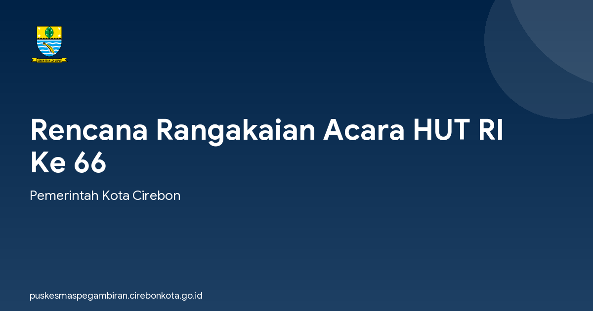 Rencana Rangakaian Acara HUT RI Ke 66
