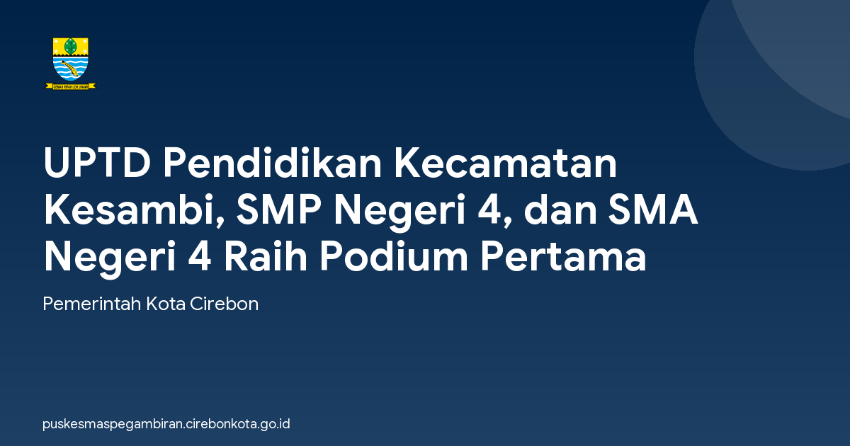 UPTD Pendidikan Kecamatan Kesambi, SMP Negeri 4, dan SMA Negeri 4 Raih Podium Pertama